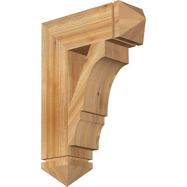 Ekena Millwork Balboa Arts & Crafts Rough Sawn Bracket, Western Red Cedar, 6"W x 20"D x 28"H BKT06X20X28BOA03RWR - main